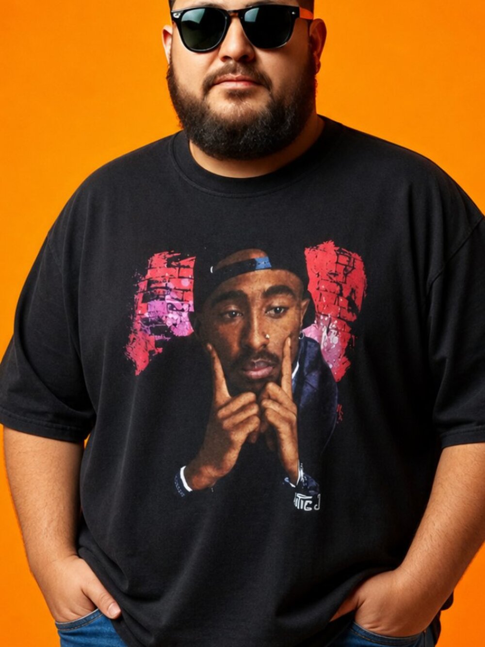 MEN'S POETIC JUSTICE x TUPAC SHIRT HIP HOP RAP TEE MENS SIZE 3XL (3X-LARGE)